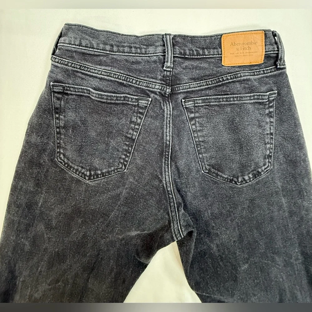Abercrombie & Fitch Men's Washed Black Slim Straight Jeans